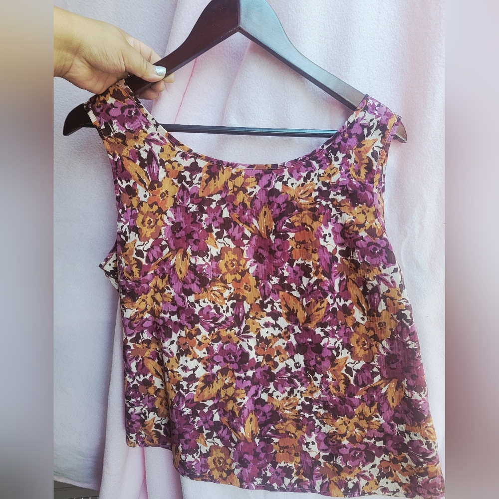 Covington Purple and Yellow Floral Tank Top - Picture 4 of 5